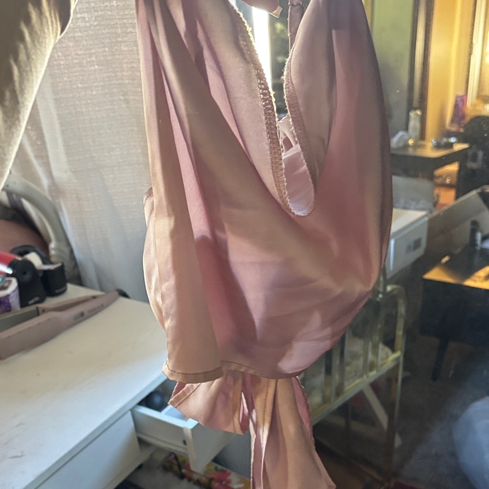 Pink Satin Sleeveless Top